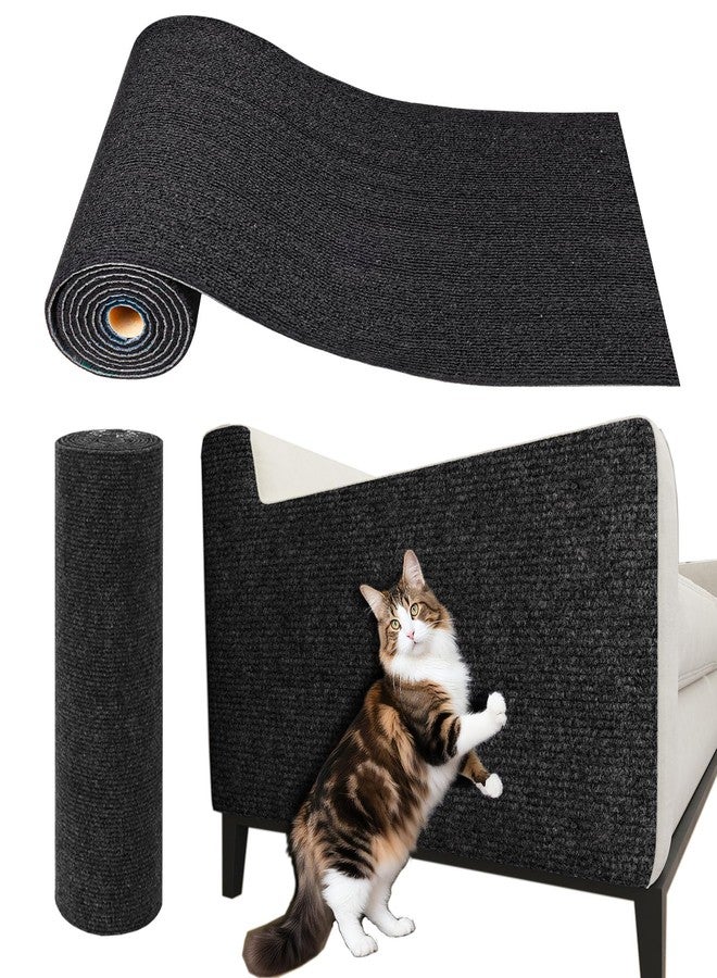 ReWallpaper Cat Scratch Mat Black Self Adhesive Trimmable Anti Scratch Furniture Protector for Sofa Wall Chair Tower Post Covering Easy to Cut Durable Cat Carpet Roll Claw Guard Pet Safe 12in x 6.5ft - Image 1